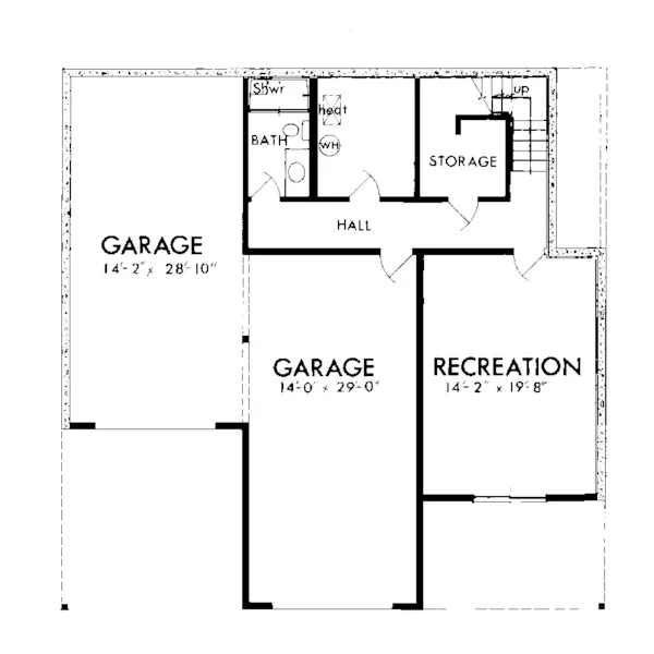 Traditional House Plan Lower Level Floor - Fountain Grove Modern Home 072D-1079 - Search House Plans and More