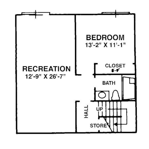 Mountain House Plan Lower Level Floor - Tarlton Contemporary Home 072D-1082 - Shop House Plans and More