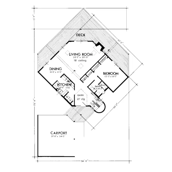 Contemporary House Plan First Floor - Starshire Modern Home 072D-1083 - Shop House Plans and More