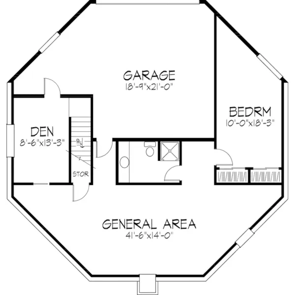 Contemporary House Plan Lower Level Floor - Hidden Forest Vacation Home 072D-1087 - Search House Plans and More