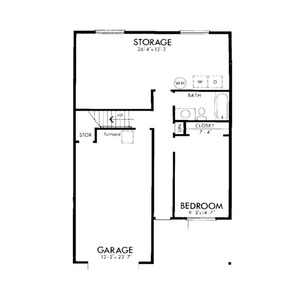 Mountain House Plan Lower Level Floor - Geoffrey Contemporary Home 072D-1091 - Search House Plans and More