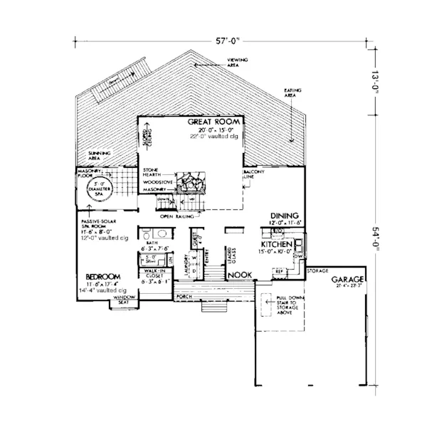 Traditional House Plan First Floor - McBride Shingle Style Home 072D-1092 - Shop House Plans and More