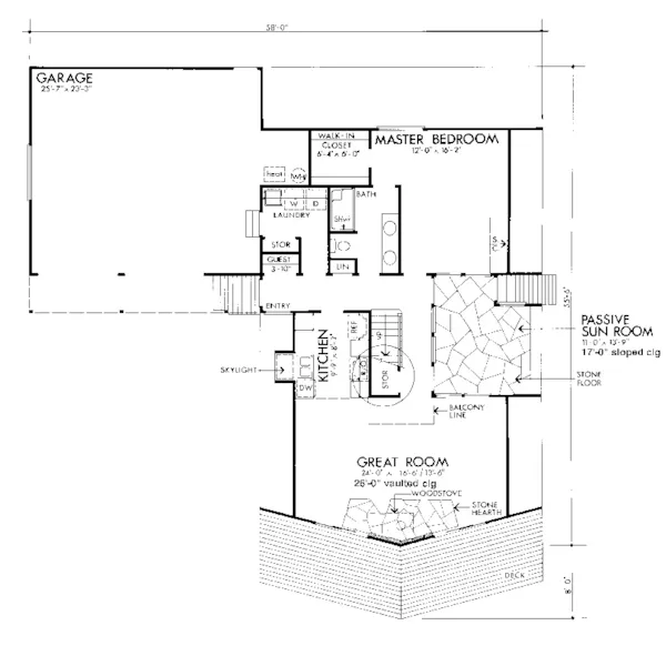 Modern House Plan First Floor - Grants Cabin A-Frame Home 072D-1095 - Search House Plans and More