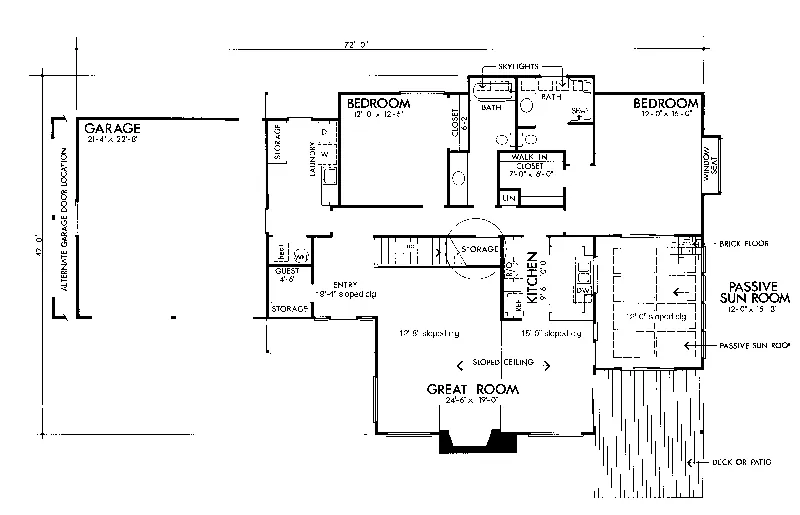 Country House Plan First Floor - Holly Creek Modern Home 072D-1096 - Search House Plans and More