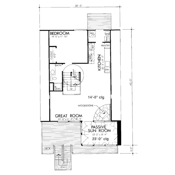 Modern House Plan First Floor - Melrose Point A-Frame Home 072D-1097 - Shop House Plans and More