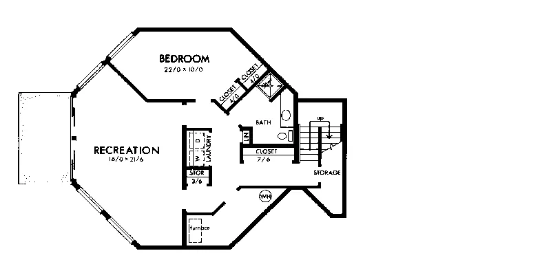 Vacation House Plan Lower Level Floor - Boothhaven Contemporary Home 072D-1100 - Search House Plans and More
