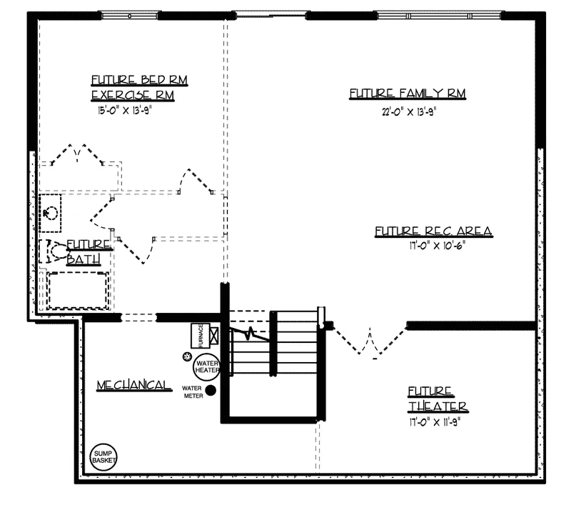 European House Plan Lower Level Floor - Kehrsbrook Craftsman Home 072D-1109 - Search House Plans and More