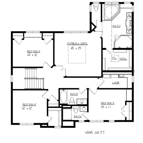 Cabin & Cottage House Plan Second Floor - Cobb Bluff Craftsman Home 072D-1114 - Search House Plans and More