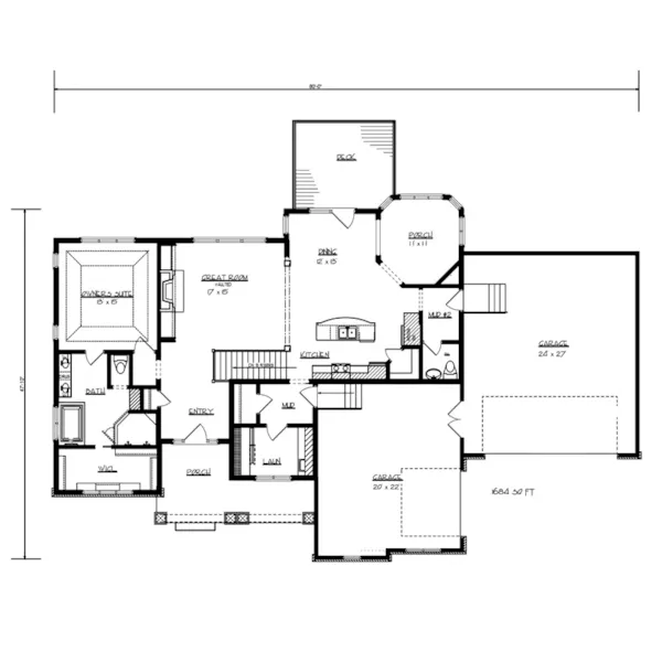 Traditional House Plan First Floor - Castro Creek Luxury Home 072D-1116 - Search House Plans and More