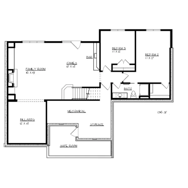 Traditional House Plan Lower Level Floor - Castro Creek Luxury Home 072D-1116 - Search House Plans and More