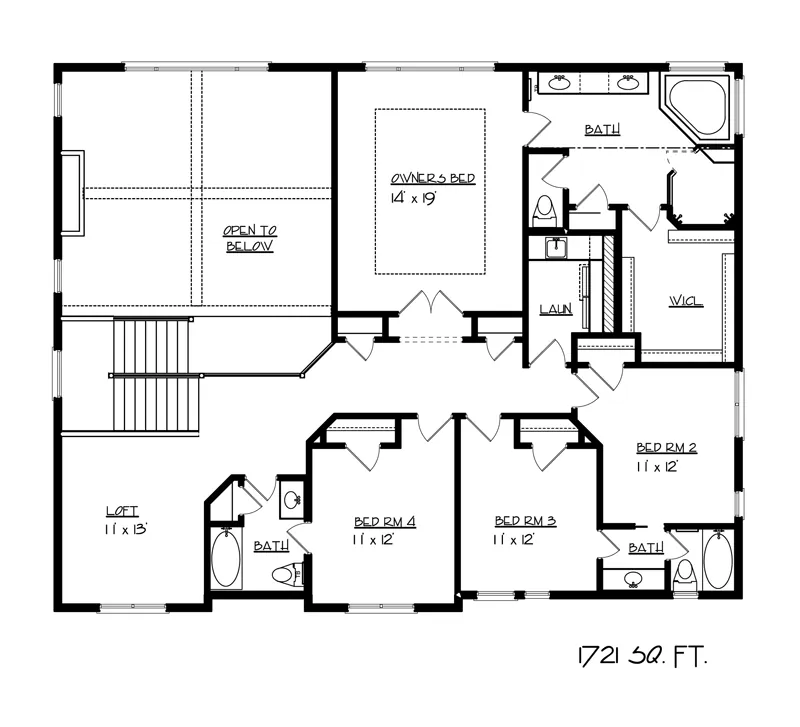 Traditional House Plan Second Floor - Buckhorn Hollow Craftsman Home 072D-1128 - Search House Plans and More