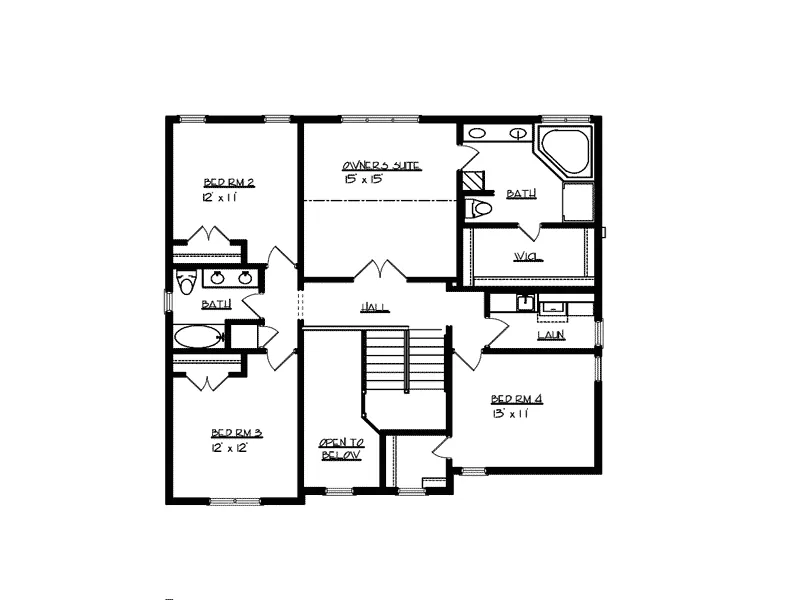 Arts & Crafts House Plan Second Floor - Gifford Grove Traditional Home 072D-1130 - Search House Plans and More