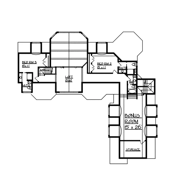 Arts & Crafts House Plan Second Floor - Brady Circle Luxury Home 072S-0001 - Search House Plans and More