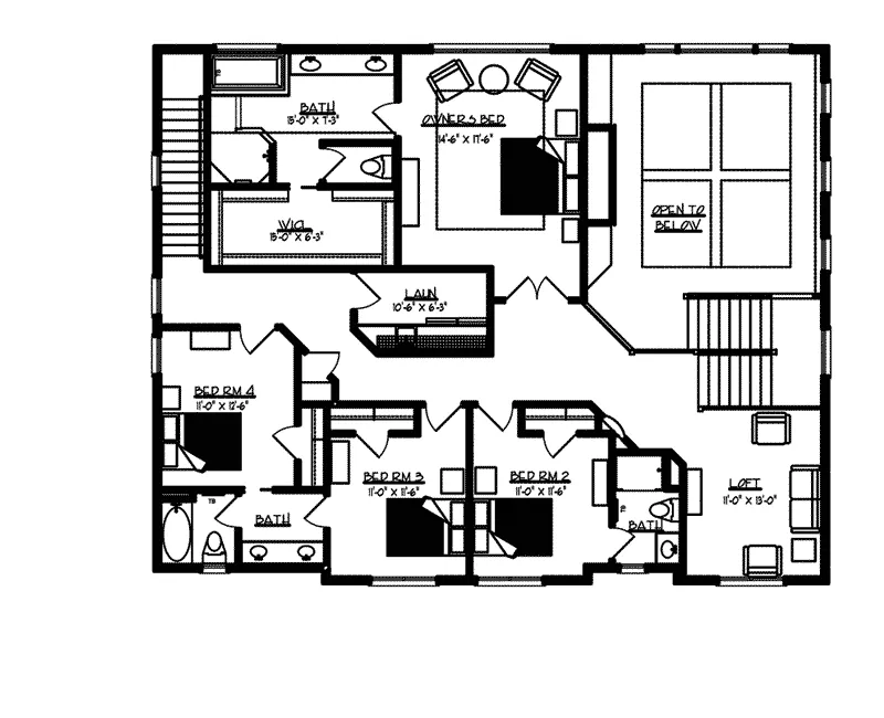 Craftsman House Plan Second Floor - Annapolis Luxury Craftsman Home 072S-0002 - Search House Plans and More