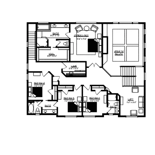 Arts & Crafts House Plan Second Floor - Annapolis Luxury Craftsman Home 072S-0002 - Search House Plans and More