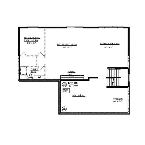 Arts & Crafts House Plan Lower Level Floor - Annapolis Luxury Craftsman Home 072S-0002 - Search House Plans and More