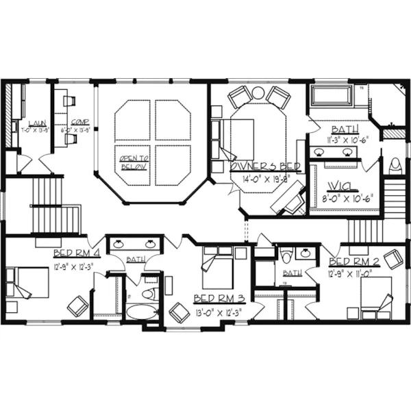 Traditional House Plan Second Floor - Edsel Arts And Crafts Home 072S-0003 - Search House Plans and More