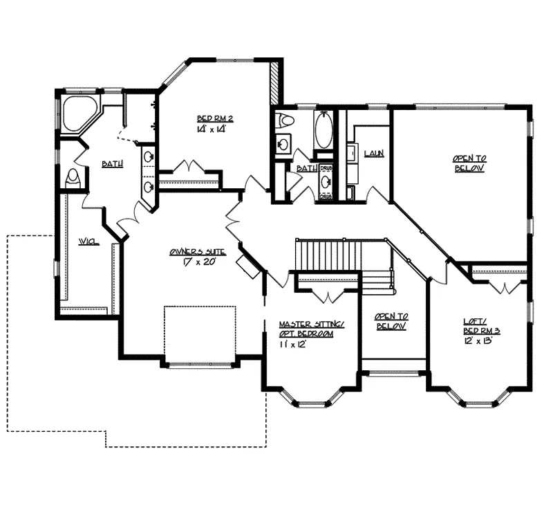 Colonial House Plan Second Floor - Dugan Hollow Traditional Home 072S-0004 - Search House Plans and More
