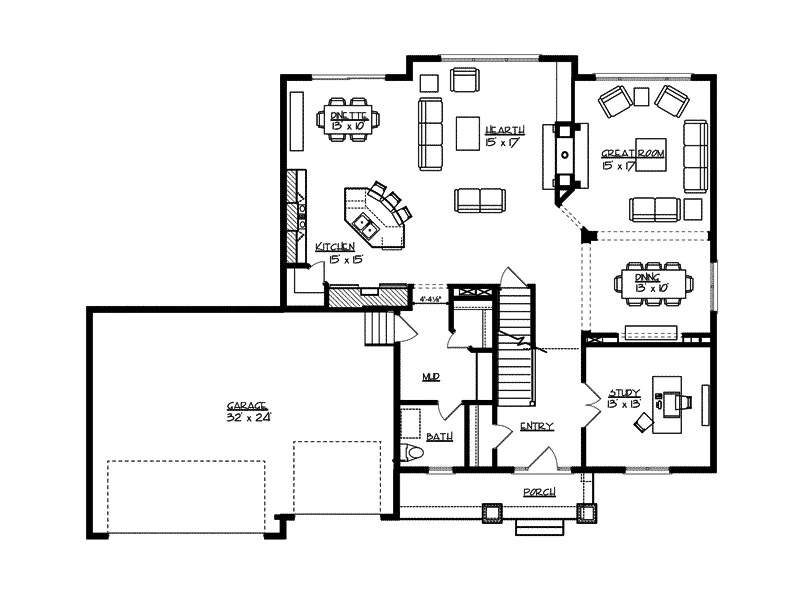 Victorian House Plan First Floor - Gaillard Manor Luxury Home 072S-0005 - Search House Plans and More