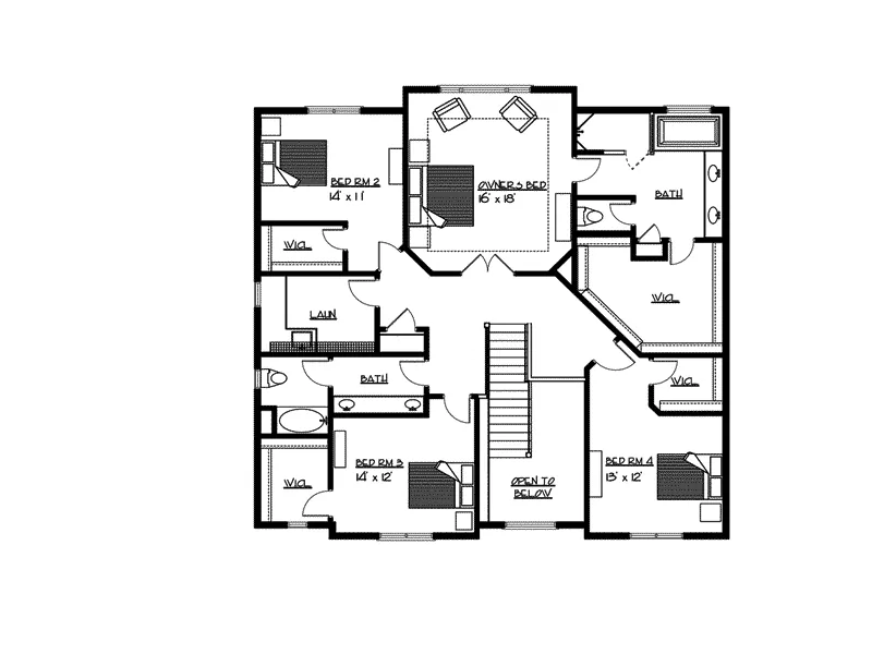 Victorian House Plan Second Floor - Gaillard Manor Luxury Home 072S-0005 - Search House Plans and More