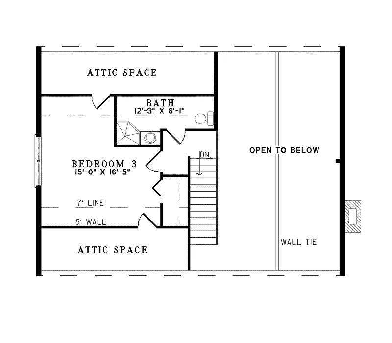 Cabin & Cottage House Plan Second Floor - Lodge Point Acadian Cottage 073D-0001 - Shop House Plans and More