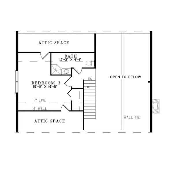 Cabin & Cottage House Plan Second Floor - Lodge Point Acadian Cottage 073D-0001 - Shop House Plans and More