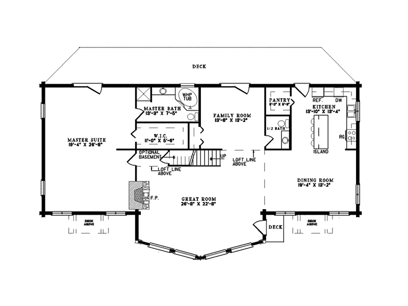 Luxury House Plan First Floor - Sappington Acres Log Home 073D-0008 - Shop House Plans and More