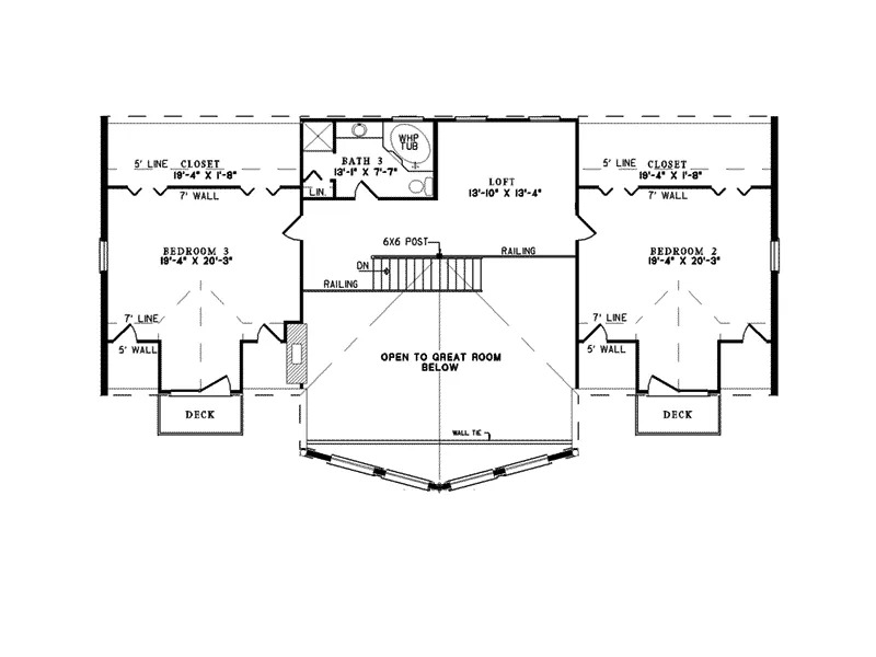 Contemporary House Plan Second Floor - Sappington Acres Log Home 073D-0008 - Shop House Plans and More
