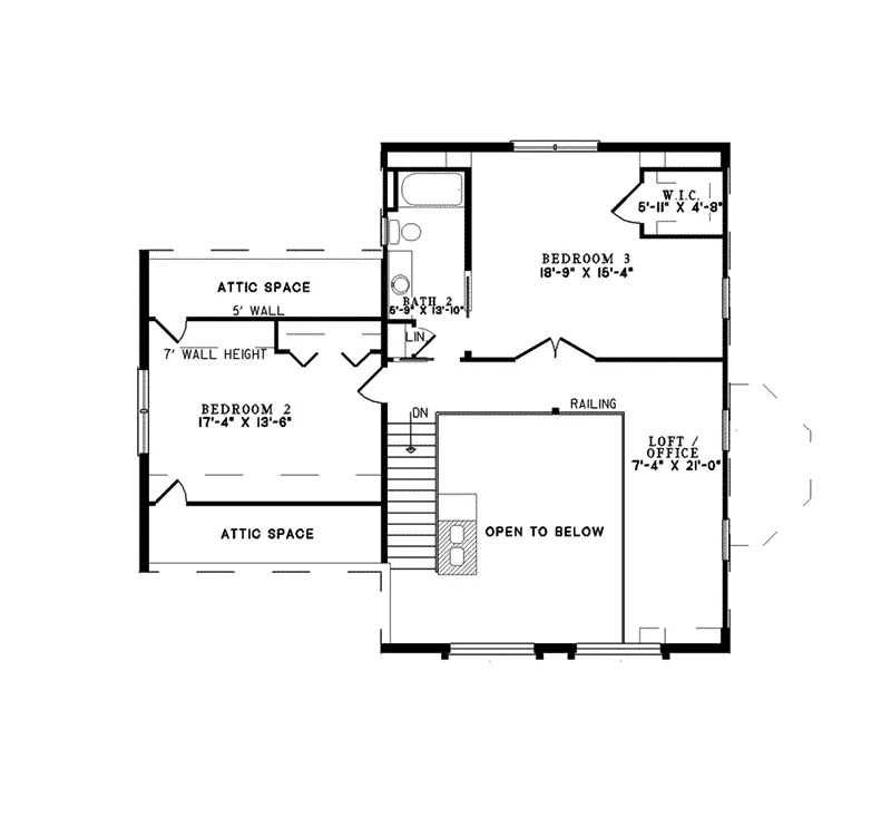 Southern House Plan Second Floor - Denali Log Home 073D-0010 - Search House Plans and More