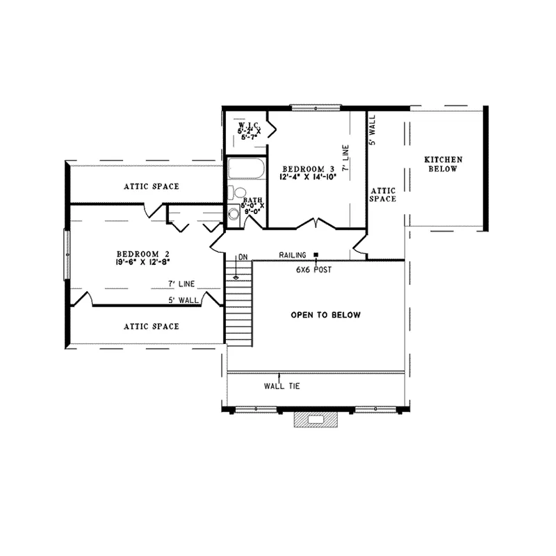 Southern House Plan Second Floor - Yukon Bay Rustic Cabin Home 073D-0012 - Shop House Plans and More