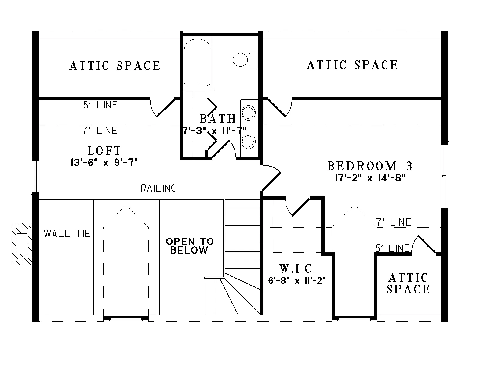 Farmhouse Plan Second Floor - Crooked Creek Log Cabin Home 073D-0013 - Search House Plans and More