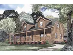 Rustic Log Home With Southern Style Dormers