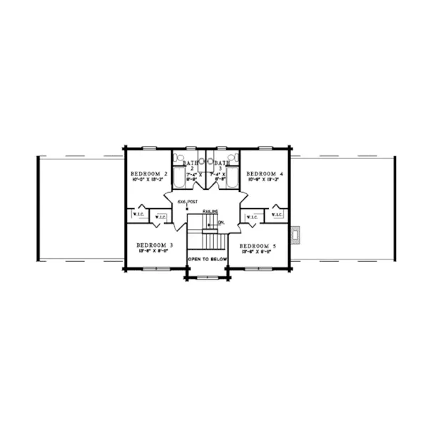 Vacation House Plan Second Floor - Glacier Bay Rustic Log Home 073D-0018 - Search House Plans and More