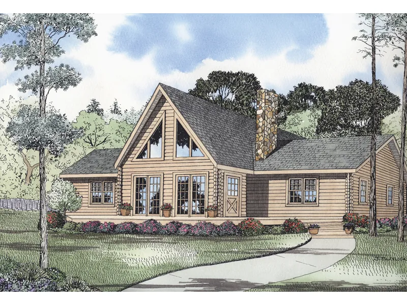 Southern House Plan Front Image - Ketchikan Vacation Log Home 073D-0020 - Search House Plans and More