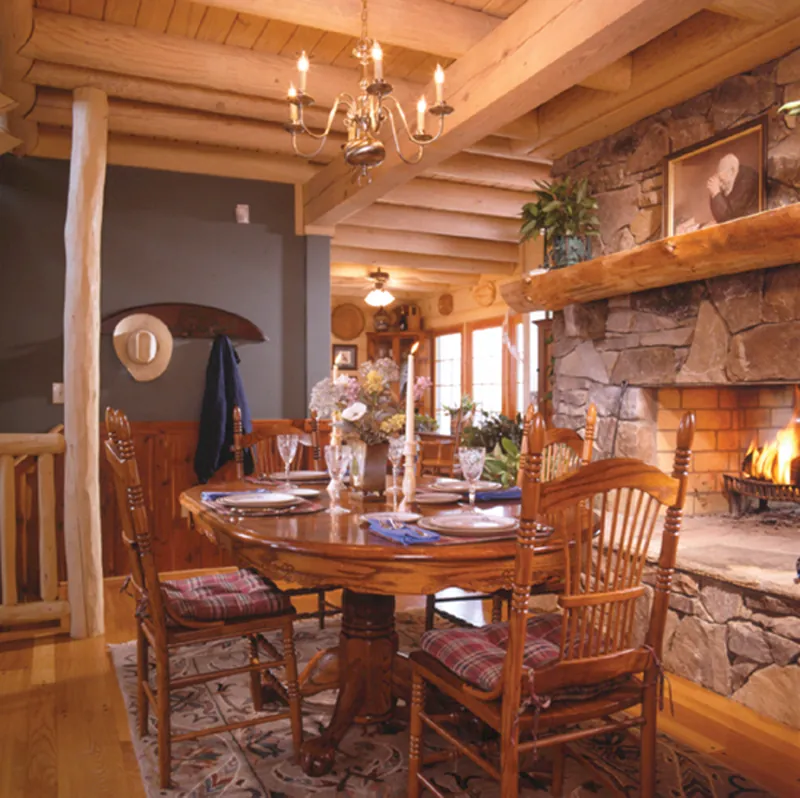 Southern House Plan Dining Room Photo 01 - Sitka Rustic Country Log Home 073D-0021 - Shop House Plans and More