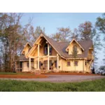 Tantalizing Log Home With Decorative Wood Design