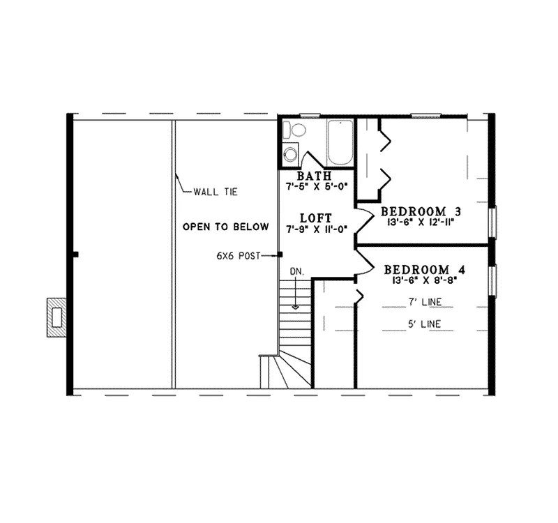 Log House Plan Second Floor - Buchanan Valley Rustic Home 073D-0026 - Search House Plans and More