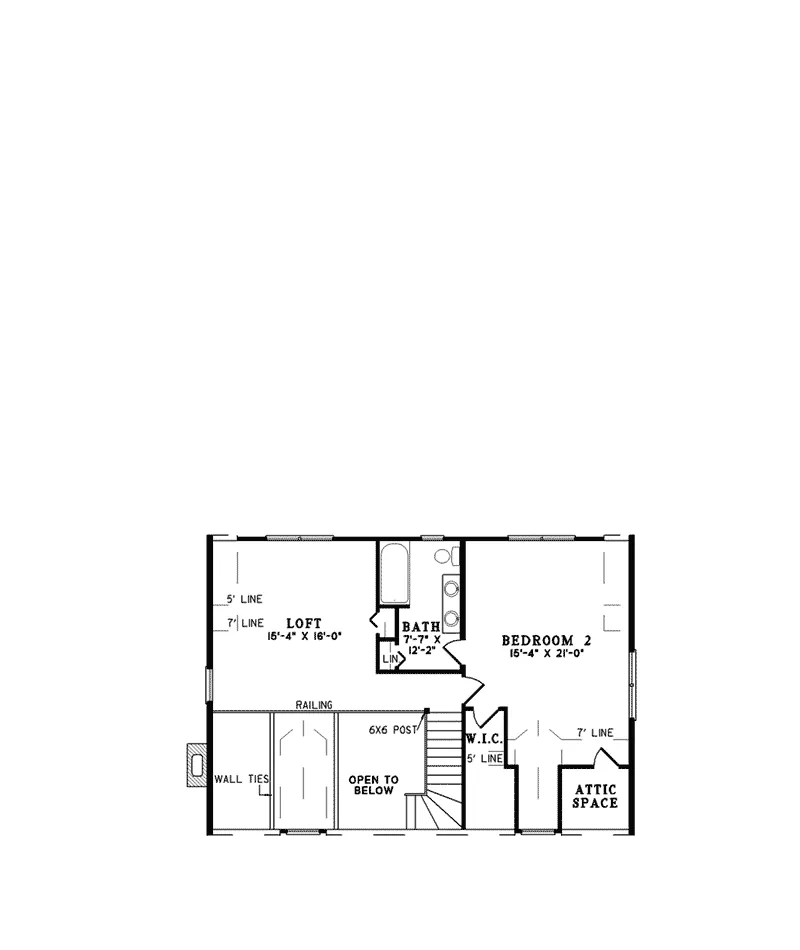 Log House Plan Second Floor - Heiden Country Log Home 073D-0027 - Search House Plans and More
