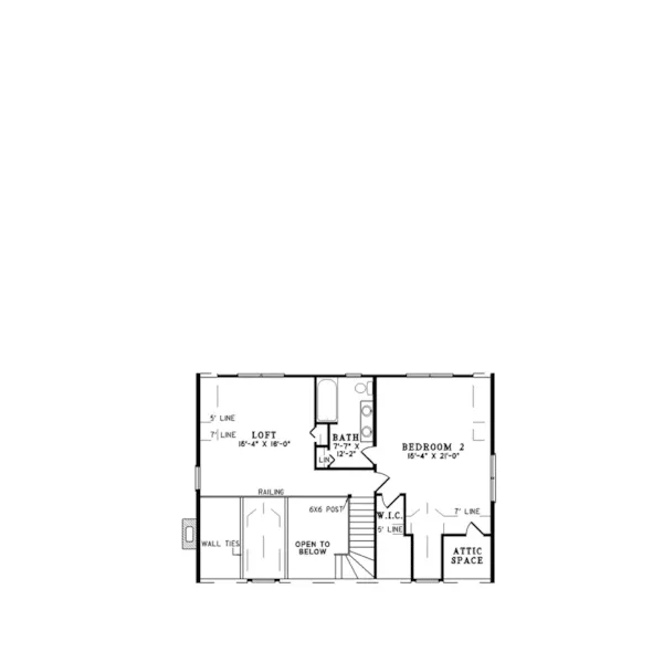 Log House Plan Second Floor - Heiden Country Log Home 073D-0027 - Search House Plans and More