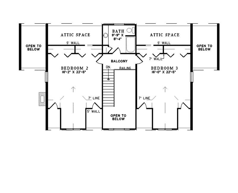 Southern House Plan Second Floor - Pioneer Park Rustic Log Home 073D-0028 - Shop House Plans and More