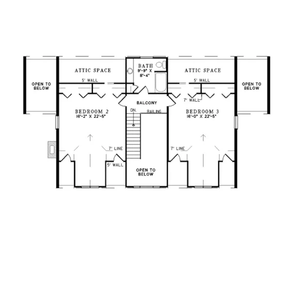 Southern House Plan Second Floor - Pioneer Park Rustic Log Home 073D-0028 - Shop House Plans and More