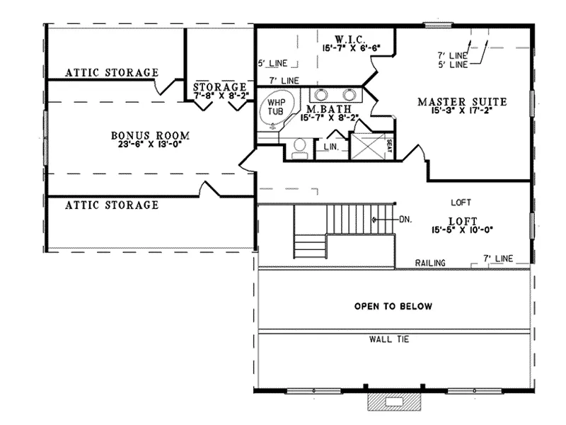 A-Frame House Plan Second Floor - Spruce Creek Mountain Home 073D-0031 - Shop House Plans and More