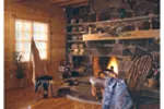 Country House Plan Fireplace Photo 01 - Cheyenne Creek Rustic Log Home 073D-0032 - Search House Plans and More