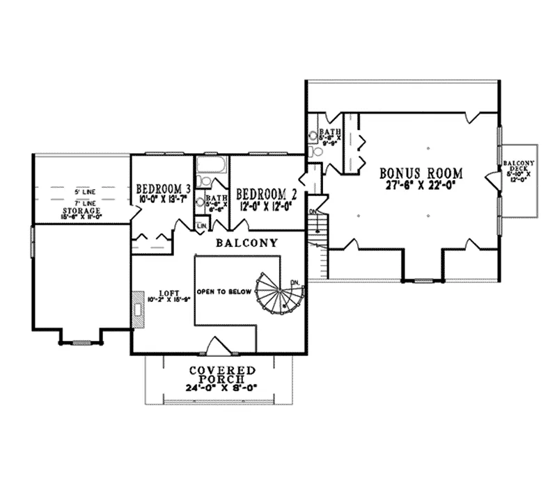 Log House Plan Second Floor - Cheyenne Creek Rustic Log Home 073D-0032 - Search House Plans and More
