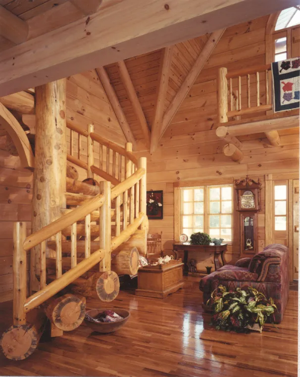 Southern House Plan Great Room Photo 01 - Cheyenne Creek Rustic Log Home 073D-0032 - Search House Plans and More