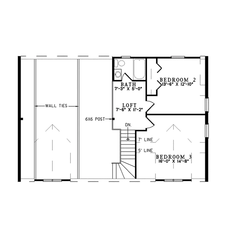 Country House Plan Second Floor - Shadow Ridge Log Cabin Home 073D-0033 - Shop House Plans and More