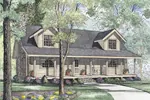 Traditional House Plan Front Image - Shadow Ridge Log Cabin Home 073D-0033 - Shop House Plans and More