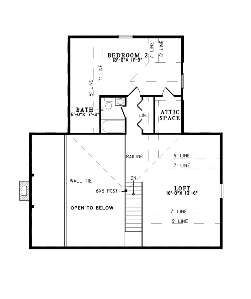 Cabin & Cottage House Plan Second Floor - Eagle Ridge Log Cabin Home 073D-0034 - Search House Plans and More