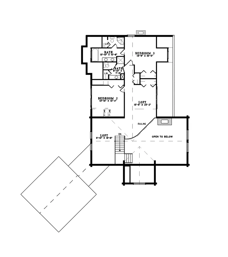 A-Frame House Plan Second Floor - Montana Bay Luxury Log Home 073D-0035 - Shop House Plans and More