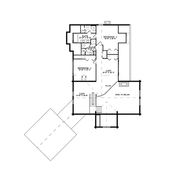 Vacation House Plan Second Floor - Montana Bay Luxury Log Home 073D-0035 - Shop House Plans and More